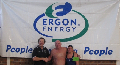 The winners of the Ergon Energy Dash for Cash were Brian Fernley and Lynette Follent, shown in the attached photo, being congratulated by Toowoomba Tadpoles Club President Lou Hill